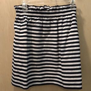 JCrew Factory Navy and White Stripe Skirt Size 2